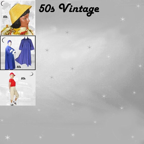 50s Vintage Swing Coat Evening New Look Blue Taffeta Outerwear - Picture 14 of 16